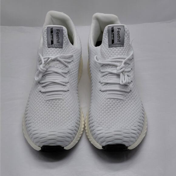 Feethit Mens Sneakers EU45 White Athletic Knit Running Walking Comfort Shoes - Picture 2 of 11